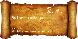 Rainer Amáta névjegykártya